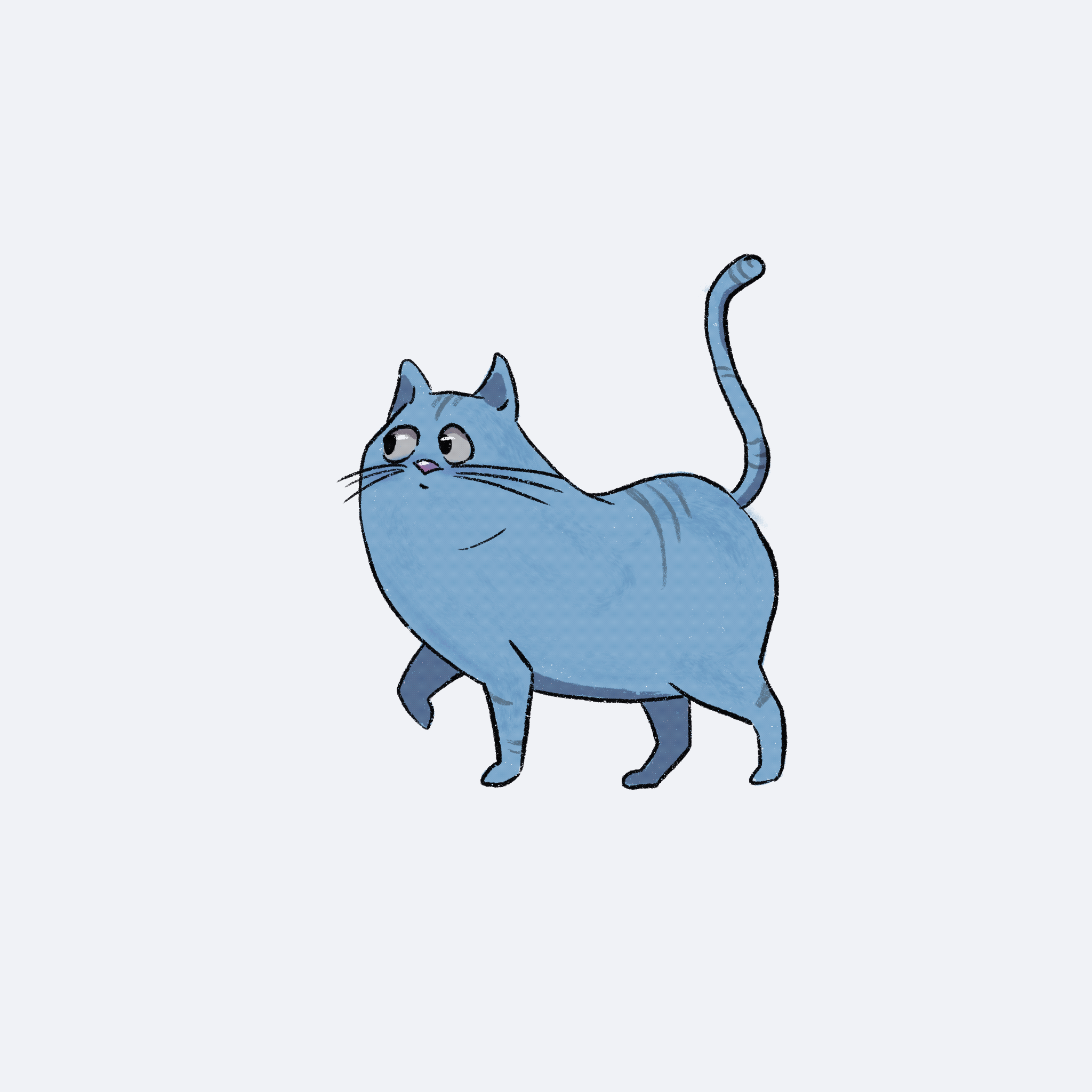 Running blue dog on Make a GIF